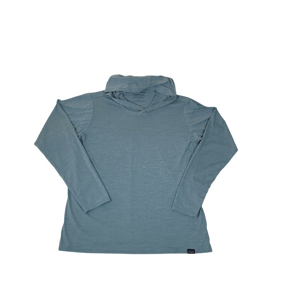 Patagonia Women's Capilene Cool Daily Hoody L Light Thermal Blue Sun Shirt
